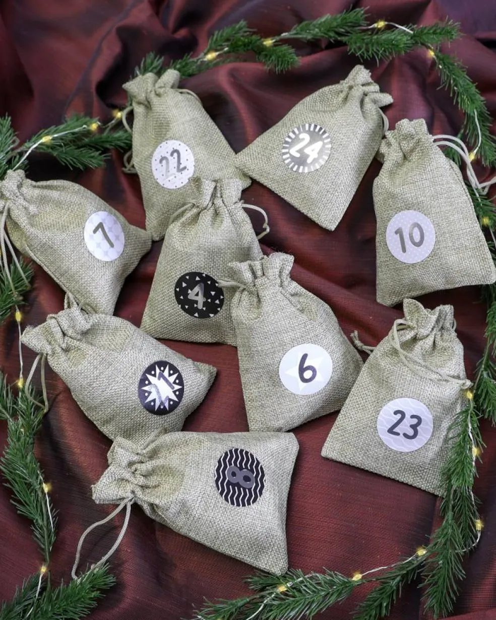 Adventskalender jutepåsar