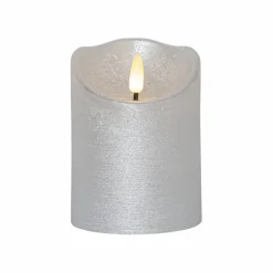 Blockljus LED silver, 12,5 cm