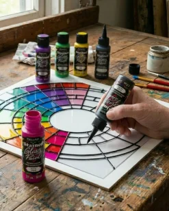 Deco Art Stained glass paint, Yellow