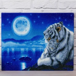 Diamond Painting Kit Canvas Lullaby White Tigers