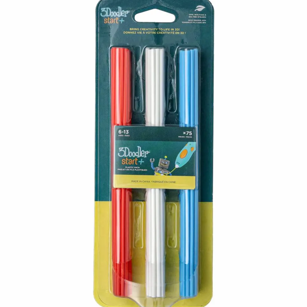 3Doodler refill, orange, gul, grön