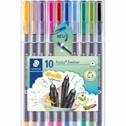 Fiberspetspenna Triplus Fineliner, 10 st