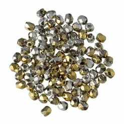 Glaspärlor, guld/silver