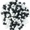 Glaspärlor svartvit mix