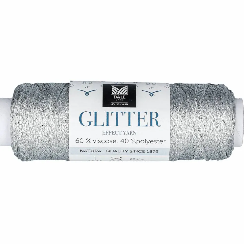 Glitter effektgarn, silver