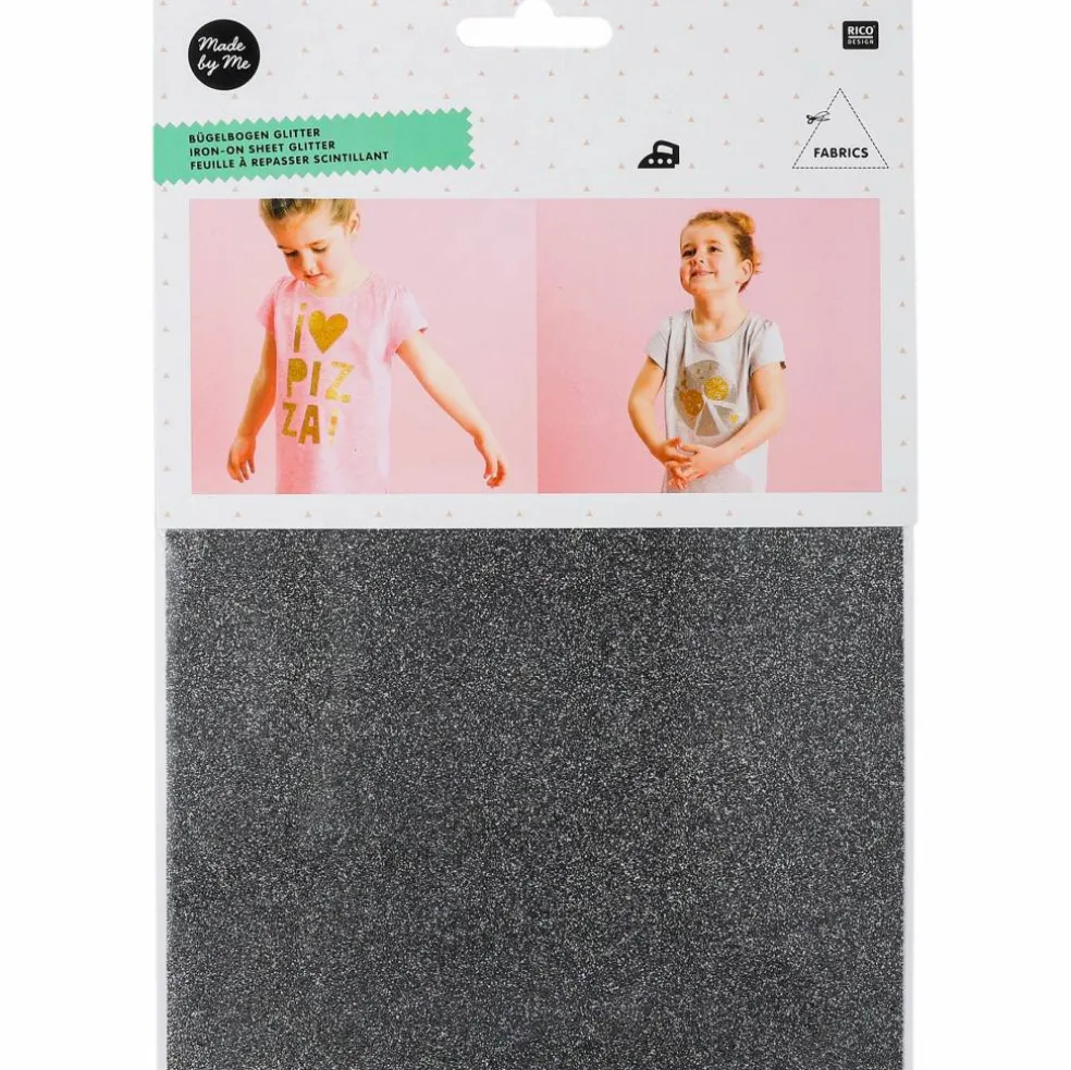 Iron-on, Silver glitter