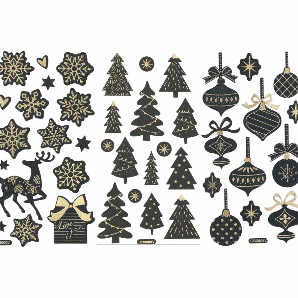 Julstickers svart och guld