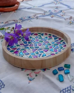 Mosaikmixar, vit/turkos/lila