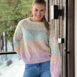Popkorn blandgarn, svart