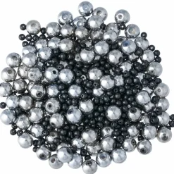 Silver / Svart pärlmix