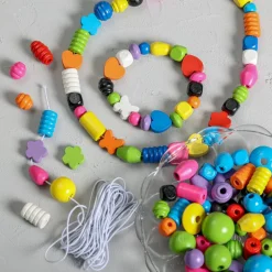 Träpärlor mix, basfärger