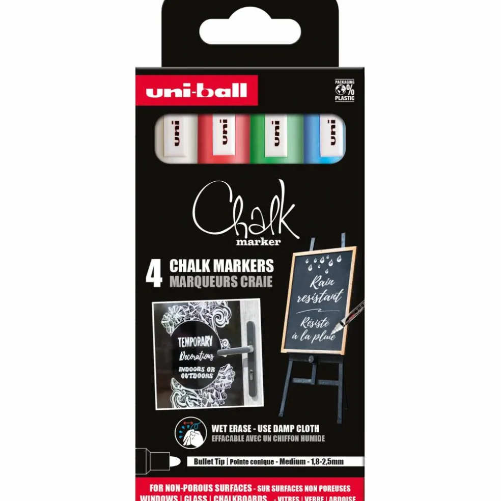 Uni Chalkmarker set, basfärger